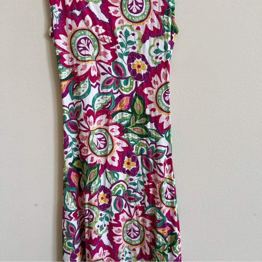 Soft Surroundings Malee Maxi Dress Floral Shirring Surplice Neckline Small - Picture 6 of 9